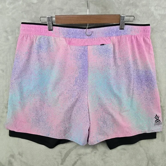 Chubbies The Vaporwaves Training Shorts Mens XXL Pink Purple 5.5" 2-in-1 Lined - Picture 2 of 10